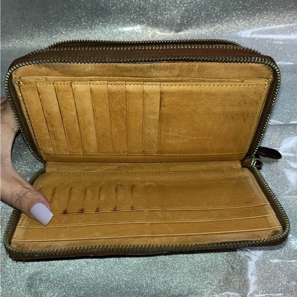 Godane Genuine Crocodile Embossed Leather Long Zippy Wallet. Vtg Exotic Japan! - Picture 8 of 14